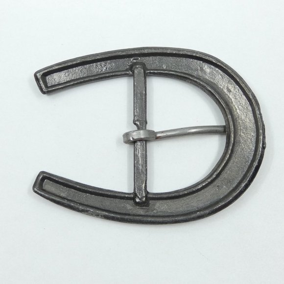Vintage NOS Antique Silver Realistic Horseshoe Metal Belt Buckle - Picture 3 of 5